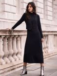 Mint Velvet Waistcoat Midi Dress, Black