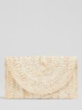 L.K.Bennett Dove Woven Straw Clutch Bag, Natural