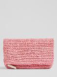 L.K.Bennett Danilla Raffia Foldover Clutch Bag, Pink