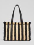 L.K.Bennett Nala Raffia Tote Bag, Neutral/Black