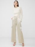 French Connection Chloetta Cargo Trousers, Silver Lining