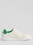 L.K.Bennett Signature Leather Trainers, White/Green