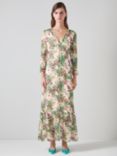 L.K.Bennett Deborah Floral Print Silk Blend Maxi Dress, Cream/Multi
