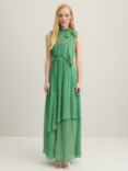 L.K.Bennett Royal Ascot Robyn Silk Blend Maxi Dress, Green/Red
