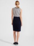 Hobbs Petite Laurie Dress, Navy/Ivory