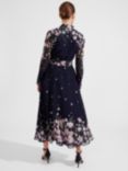 Hobbs Petite Juliet Floral Midi Dress, Navy/Multi