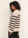 KAFFE Cilla Oversize Striped Jumper, Sand/Black