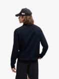 HUGO San Peer Long Sleeve Knitted Polo Shirt, Navy
