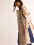 Boden Colour Block Trench Coat, Neutral/Multi