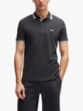 BOSS Paddy Cotton Polo Top, Charcoal