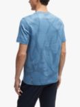 BOSS Thompson Leaf Print Short Sleeve T-Shirt, Light/Pastel Blue