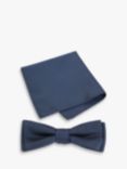 HUGO BOSS Heritage Silk Blend Bow Tie & Pocket Square Set, Dark Blue