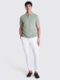 Moss Pique Short Sleeve Polo Shirt, Sage