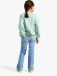 Lindex Kids' Organic Cotton Unicorn Long Sleeve Sweatshirt, Light Dusty Green