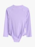 Lindex Kids' UV 50+ Protection Rib Long Sleeve Swimsuit, Light Lilac