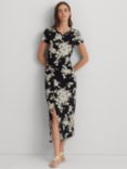Lauren Ralph Lauren Syporah Floral Midi Dress, Black
