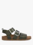 Celtic & Co. Suede Triple Strap Footbed Sandals, Olive