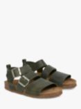 Celtic & Co. Suede Triple Strap Footbed Sandals, Olive