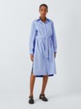 Weekend MaxMara Edipo Cotton & Silk Midi Shirt Dress, Light Blue/Multi