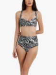 Panos Emporio Chara Zebra Print Fold Down Bikini Bottoms, Multi