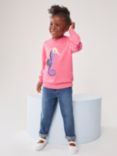 Crew Clothing Kids' Seahorse Embroidered Jumper, Pastel Pink