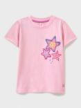 Crew Clothing Kids' Crochet Star T-Shirt, Peach