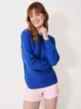 Crew Clothing Tali Cotton Blend Jumper, Cobalt Blue