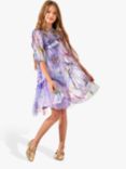 Angel & Rocket Kids' Beatrice Floral Print Ruffle Mesh Dress, Lavender