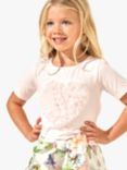 Angel & Rocket Kids' Agata Heart Corsage T-Shirt, Pink