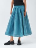 Weekend MaxMara Eros Silk Midi Skirt, Light Blue