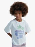 The New Society Kids' California Motel Graphic T-Shirt, Off White