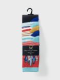 Crew Clothing Kids' Bamboo Blend Shark Print Socks, Pack of 5, Red/Multi