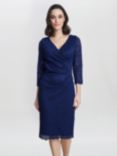 Gina Bacconi Melody Lace Wrap Dress, Navy