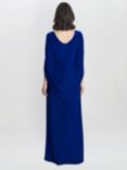 Gina Bacconi Jenna Draped Back Shoulder Maxi Dress, Electric Blue