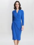 Gina Bacconi Gloria Jersey Wrap Effect Dress, Cobalt