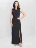 Gina Bacconi Merle Bow Shoulder Maxi Dress, Black