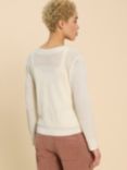 White Stuff Heather Cotton Blend Cardigan, Nat White