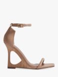 Reiss Cora Sculptural Wedge Heel Leather Sandals, Nude