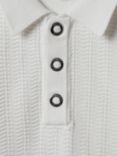 Reiss Kids' Pascoe Textured Stud Polo Shirt, White