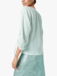 Soaked In Luxury Catharina Drawstring Trim Blouse, Surf Spray