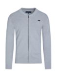 Raging Bull Knitted Baseball Zip Cardigan, Grey Marl, Grey Marl