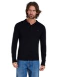 Raging Bull Classic Knitted Long Sleeve Polo Shirt, Black