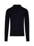 Raging Bull Classic Knitted Long Sleeve Polo Shirt, Black