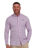 Raging Bull Long Sleeve Check Poplin Shirt, Pink/Multi