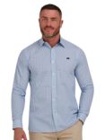 Raging Bull Floral Print Cotton Poplin Shirt, Blue/White, White