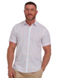 Raging Bull Plaid Check Linen Look Shirt, Pink/Multi