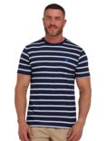 Raging Bull Breton Stripe T-Shirt, Navy/White