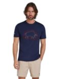 Raging Bull Scatter Stitch Bull T-Shirt, Navy/Multi