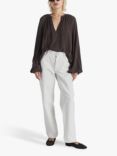 Twist & Tango Sarai Relaxed Draped Blouse, Dk Brown