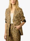 Gerard Darel Beila Leopard Print Blazer, Brown/Multi